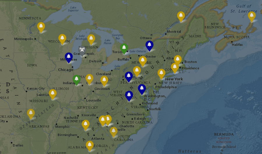 Screenshot detail of Field Spotter map